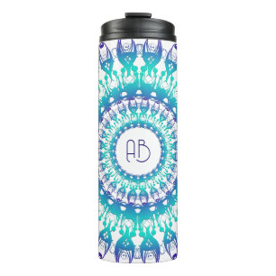 Garrafa Térmica Mandala floral étnica.monograma