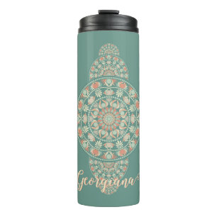 Garrafa Térmica Mandala Ortográfica Personalizada de Sage & Sand
