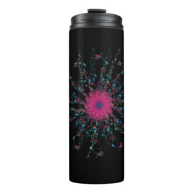 Garrafa Térmica mandala rosa (Frente)