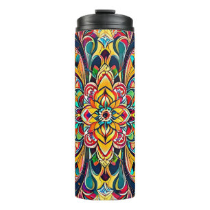 Garrafa Térmica Mandala Sinfonia de Cores – Floral Psicodélico Ous