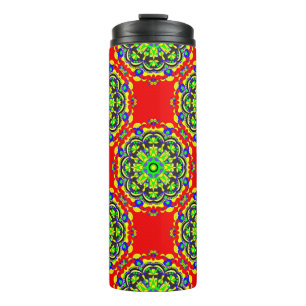 Garrafa Térmica mandala vintage - padrão sem descontinuidades tri