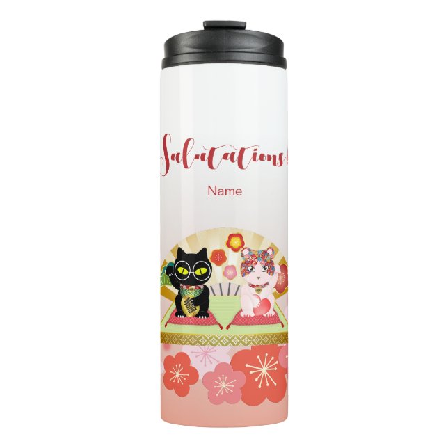 Garrafa Térmica Maneki Neko Lucky Poiluna (Frente)