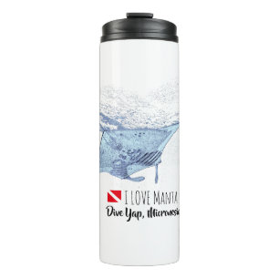 Garrafa Térmica Manta ray silhoule fosco caneca de café