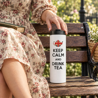 Garrafa Térmica Mantenha a Calma e Beba Chá - Tumbler Térmico