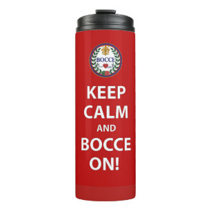 Garrafa Térmica Mantenha a calma e o Bocce na caneca térmica