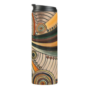 Garrafa Térmica Mão Desenhada por EDDArt - Pensamentos 1