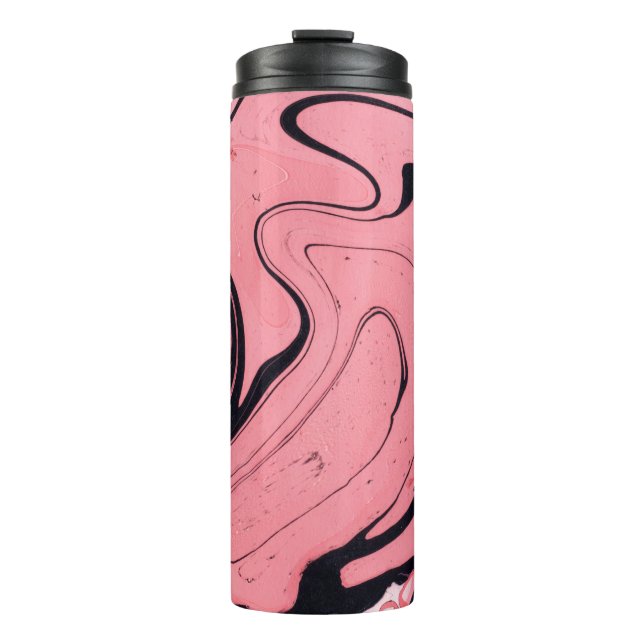 Garrafa Térmica Mão Preta-Cor-de-Rosa Desenhada (Frente)