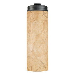 Garrafa Térmica mapa de fundo do tesouro de piratas envelhecidas,t