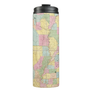 Garrafa Térmica Mapa de Mississippi, de Louisiana & de Arkansas
