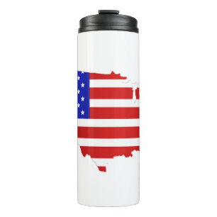 Garrafa Térmica Mapa de pavilhão americano dos Estados Unidos da 