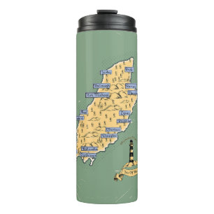 Garrafa Térmica Mapa de viagem ilustrado da Ilha de Man