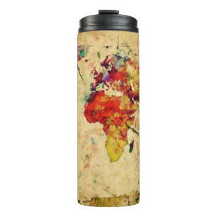 Garrafa Térmica Mapa do mundo do vintage