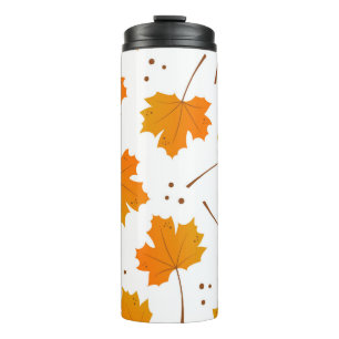 Garrafa Térmica Maple Mirth: Folhas de outono de Cartoon