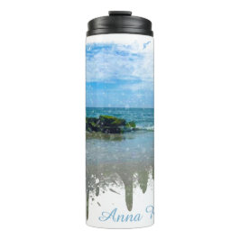 Garrafa Térmica *~* Mar de Praia Abstrato, Ponto de Extremidade Ná