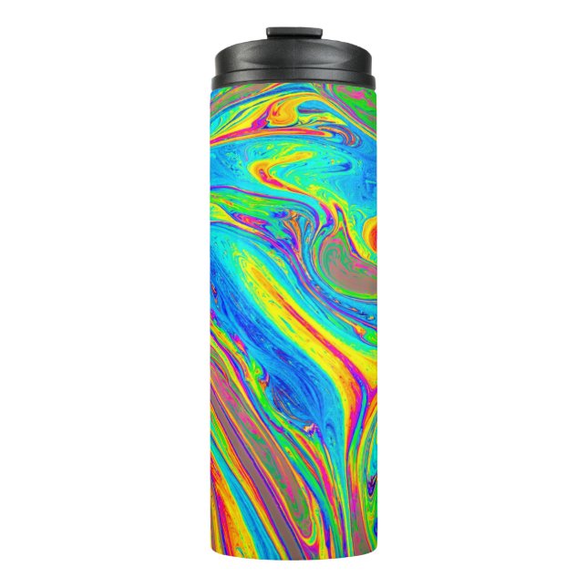 Garrafa Térmica Marble Rainbow Swirls Bright e Beauely (Frente)