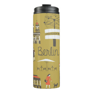 Garrafa Térmica Marcas de Berlim, Ilustração Monumental.