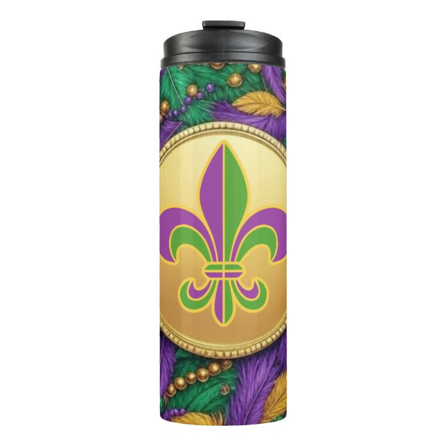 Garrafa Térmica Mardi Gras Fleur de lis (Frente)