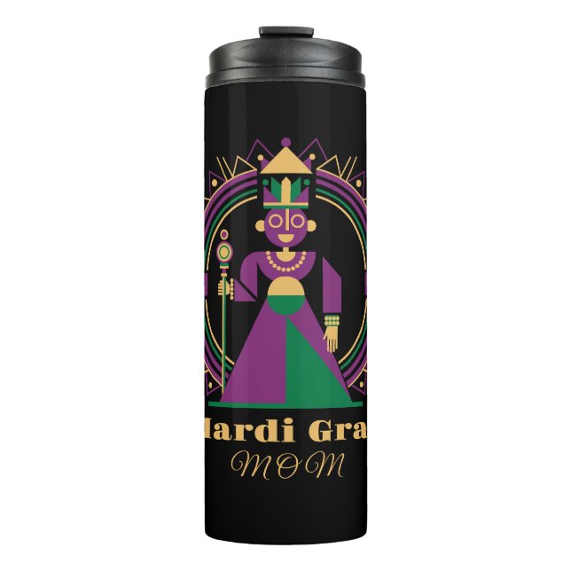 Garrafa Térmica Mardi Gras Mom 2026 Queen (Frente)