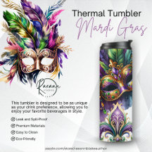 Mardi Gras Thermal Tumbler