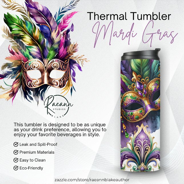 Garrafa Térmica Mardi Gras Thermal Tumbler (Criador carregado)