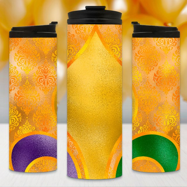 Garrafa Térmica Mardi Gras Tumbler, Ouro Fleur de Lis (Criador carregado)