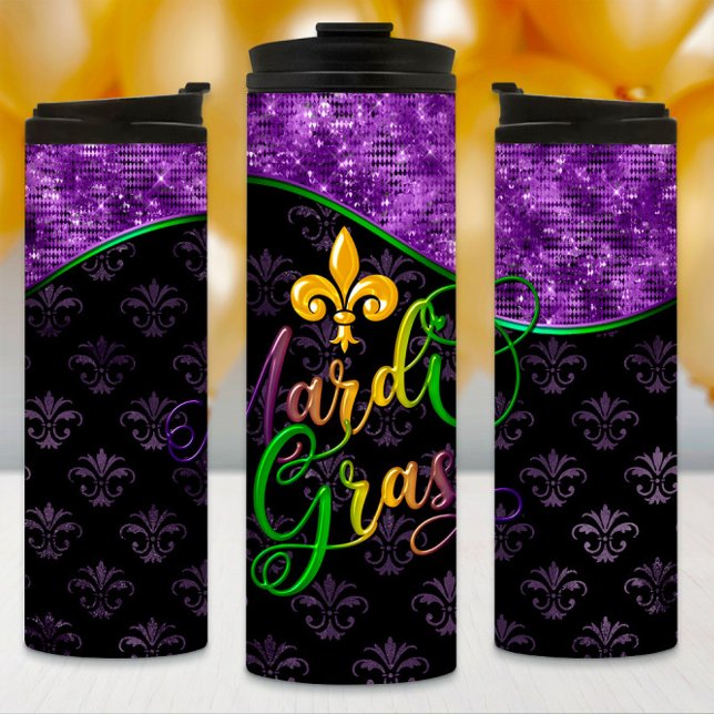 Garrafa Térmica Mardi Gras Tumbler, Purple Glitter, Purple (Criador carregado)