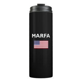 Garrafa Térmica Marfa Texas EUA American Flag Dark Color