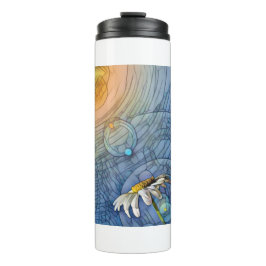 Garrafa Térmica Margarida De Vidro Manchada No Sol