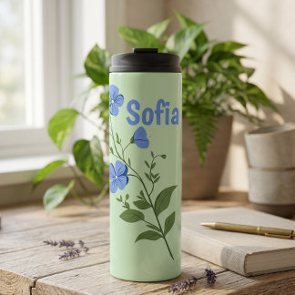 Garrafa Térmica Margarida floral moderna personalizada bonita eleg