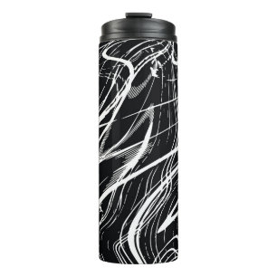 Garrafa Térmica Mármore Branco Preto: Abstrato Vintage