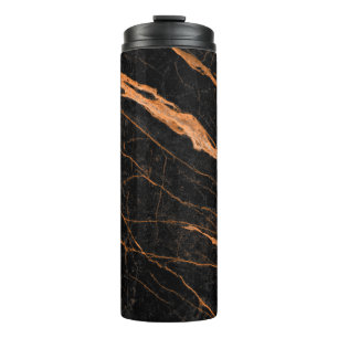 Garrafa Térmica mármore negro com veias ouros, marble emperador n