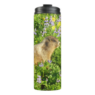 Garrafa Térmica Marmota em Flores Silvestres do Monte Rainier
