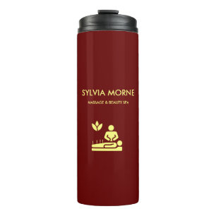 Garrafa Térmica Marrom da silhueta amarela spa moderna