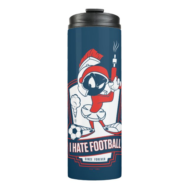 Garrafa Térmica MARVIN O MARCIANO™ Gráfico "Eu Odeio Futebol" (Frente)