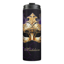 Garrafa Térmica Masquerade Mask Gold Purple Dramatic Name Gift