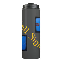 Garrafa Térmica Matar Preto com o seu indicativo de chamada