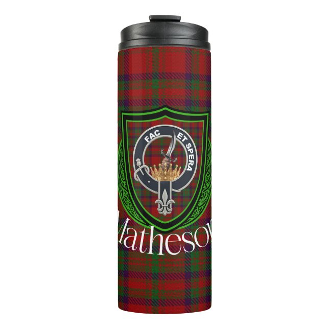 Garrafa Térmica Matheson Scottish Clan Tartan & Crest (Frente)