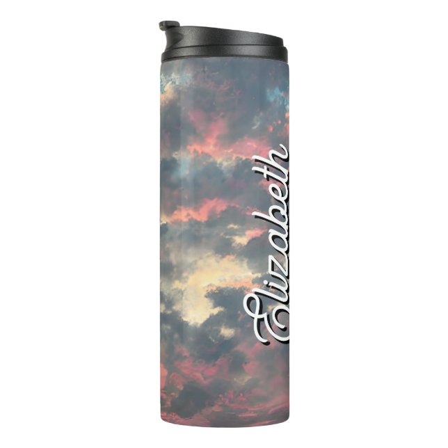 Garrafa Térmica Matizes Honrados de Nome Personalizado (Rotação à direita)