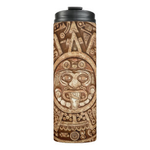 Garrafa Térmica Maya Tribal Pagan: Textura Ornamental