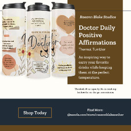 Garrafa Térmica Médico Afirmações Positivas Diárias Tumbler Térmic