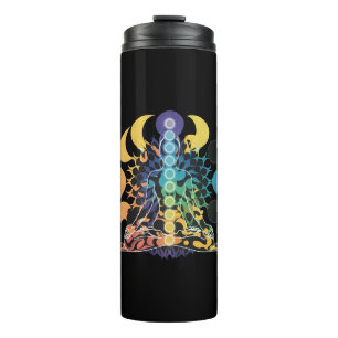 Garrafa Térmica Meditação Colorida Cósmica do Chakra Energia Espir