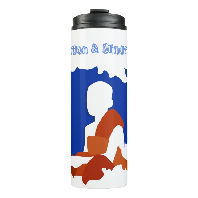 Garrafa Térmica Meditação e humilhação do Camboja Mapa com Monge (Frente)