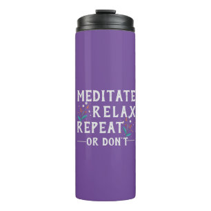 Garrafa Térmica Meditação Funny Mantra   Yoga Roxo
