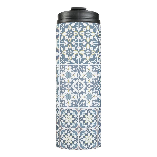 Garrafa Térmica Mediterranean Tiles, Moroccan, Majolica, Azulejo (Frente)