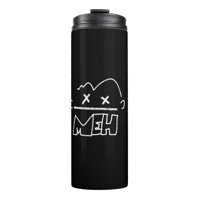 Garrafa Térmica meh cara engraçado emoji (Frente)