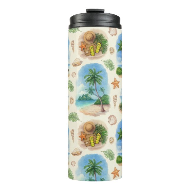 Garrafa Térmica Mehndi Design: Tracery de rabisco curva (Frente)