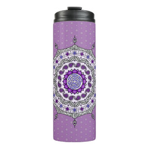 Garrafa Térmica Mehndi Fantasy Silver Thermal Tumbler