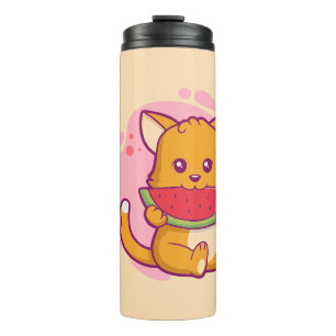 Garrafa Térmica Melancia Gato-Gato-Gato Kawaii