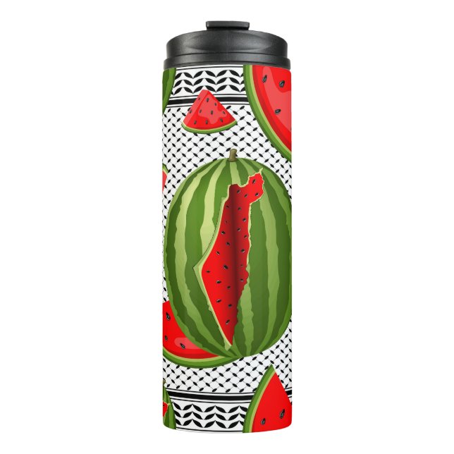 Garrafa Térmica Melancia Palestina - Fatia de Mapa (Frente)