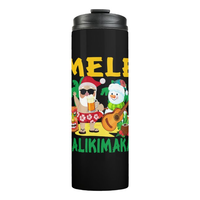Garrafa Térmica Mele Kalikimaka Papai Noel Snowman Funny Christma (Frente)